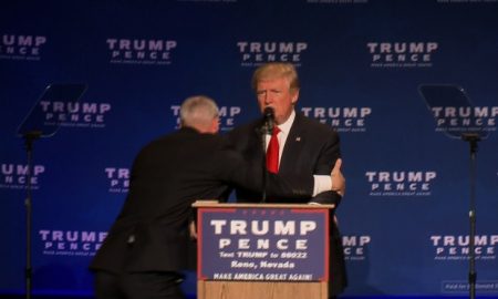 Trump rushed off stage at campaign rally; protester says he was roughed up